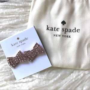 Kate Spade Sparkling Bow Earrings Rose Gold NWT
